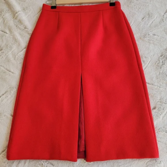 J. Crew A-line wool skirt with front slit, size 0P - Picture 5 of 11